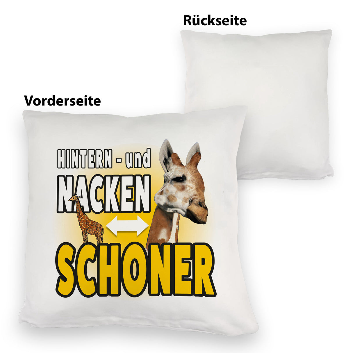 Giraffen Kissen mit Spruch Hintern- und Nackenschoner