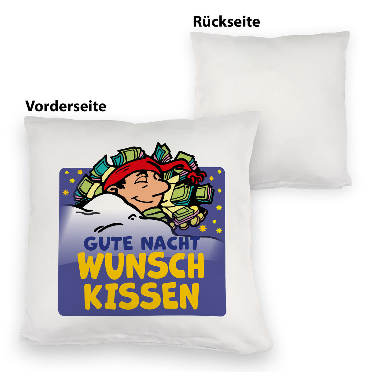 Wunsch Kissen mit Spruch Gute Nacht für traumhafte Erholung