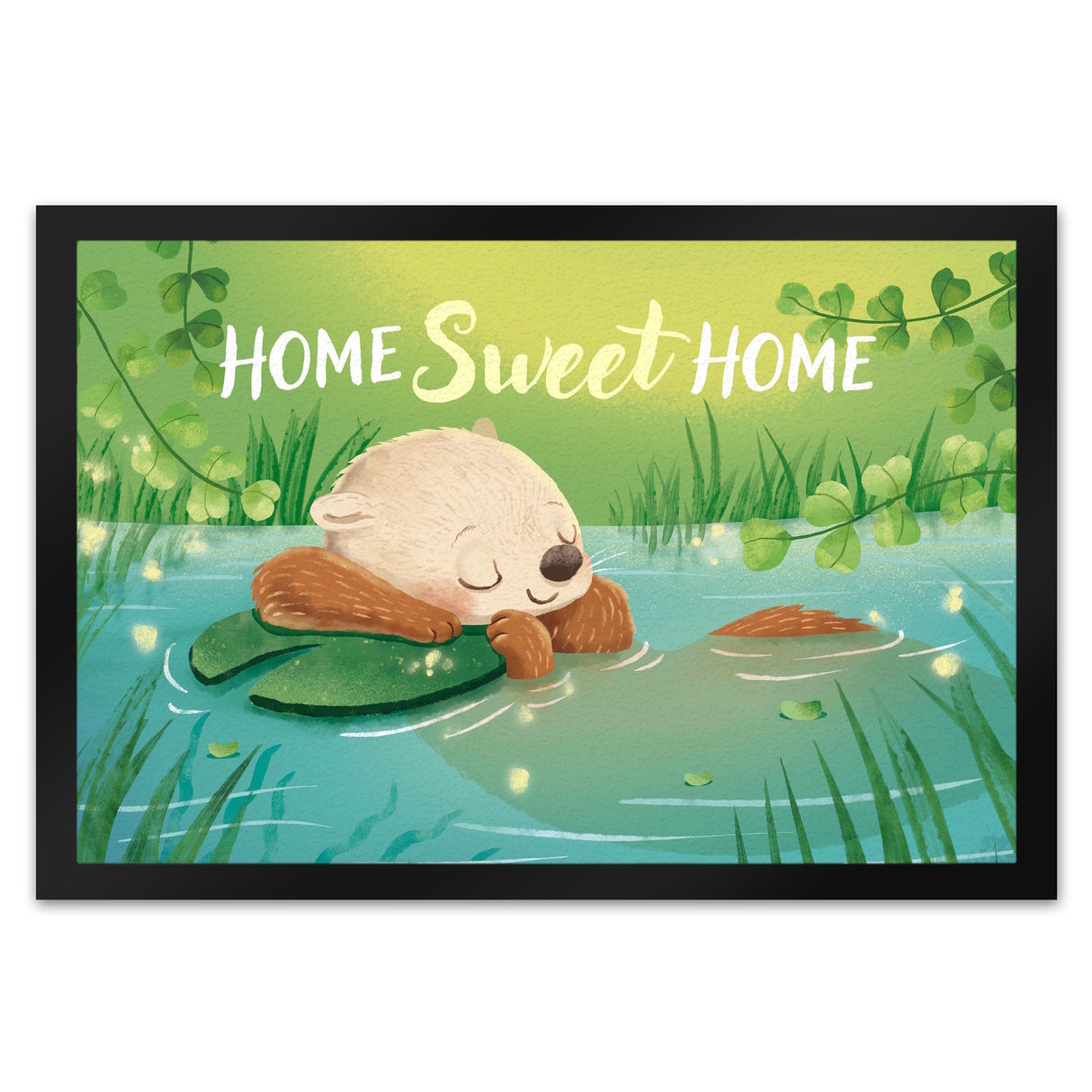 Schlafender Otter Fußmatte in 35x50 cm mit Spruch Home Sweet Home