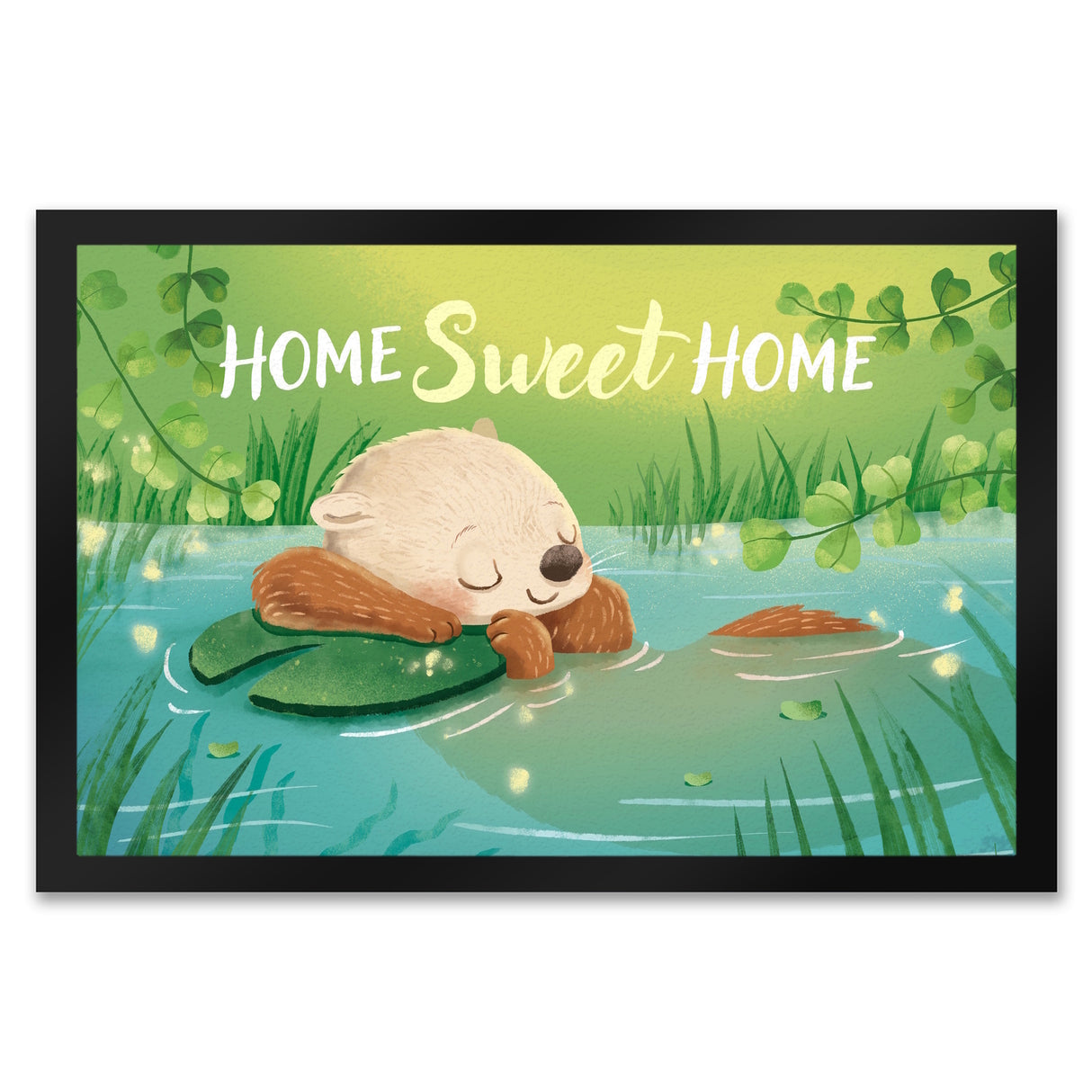 Schlafender Otter Fußmatte in 35x50 cm mit Spruch Home Sweet Home