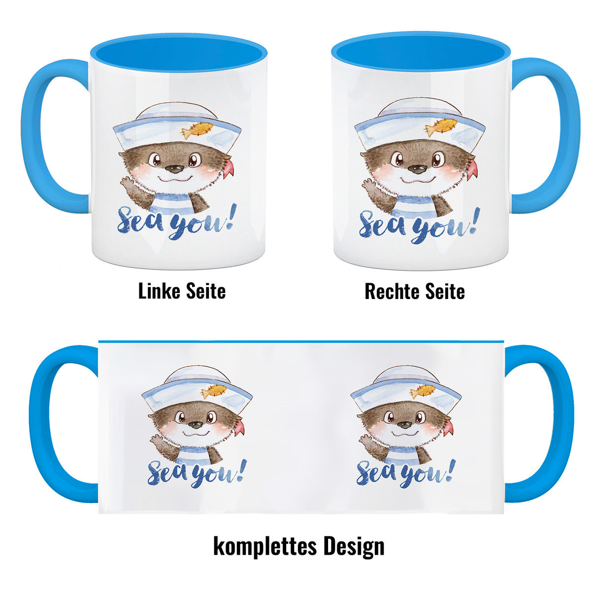 Ottfried der Otter Kaffeebecher mit Spruch - Sea you