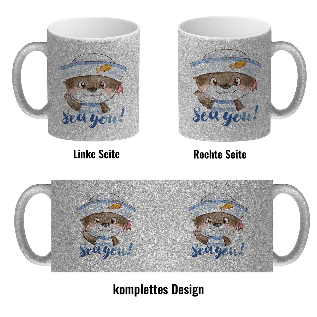 Ottfried der Otter Kaffeebecher mit Spruch - Sea you