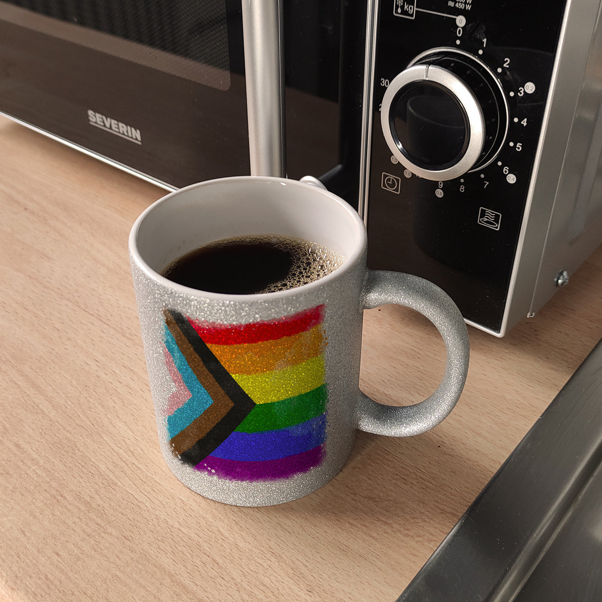 Progress-Pride-Flagge Kaffeebecher