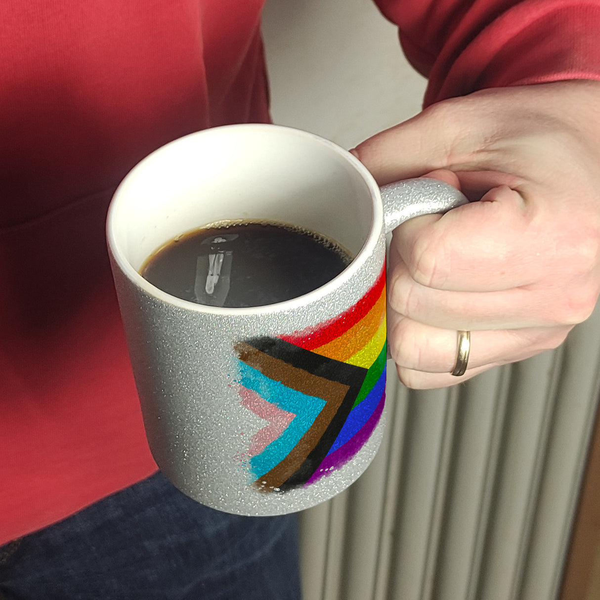 Progress-Pride-Flagge Kaffeebecher