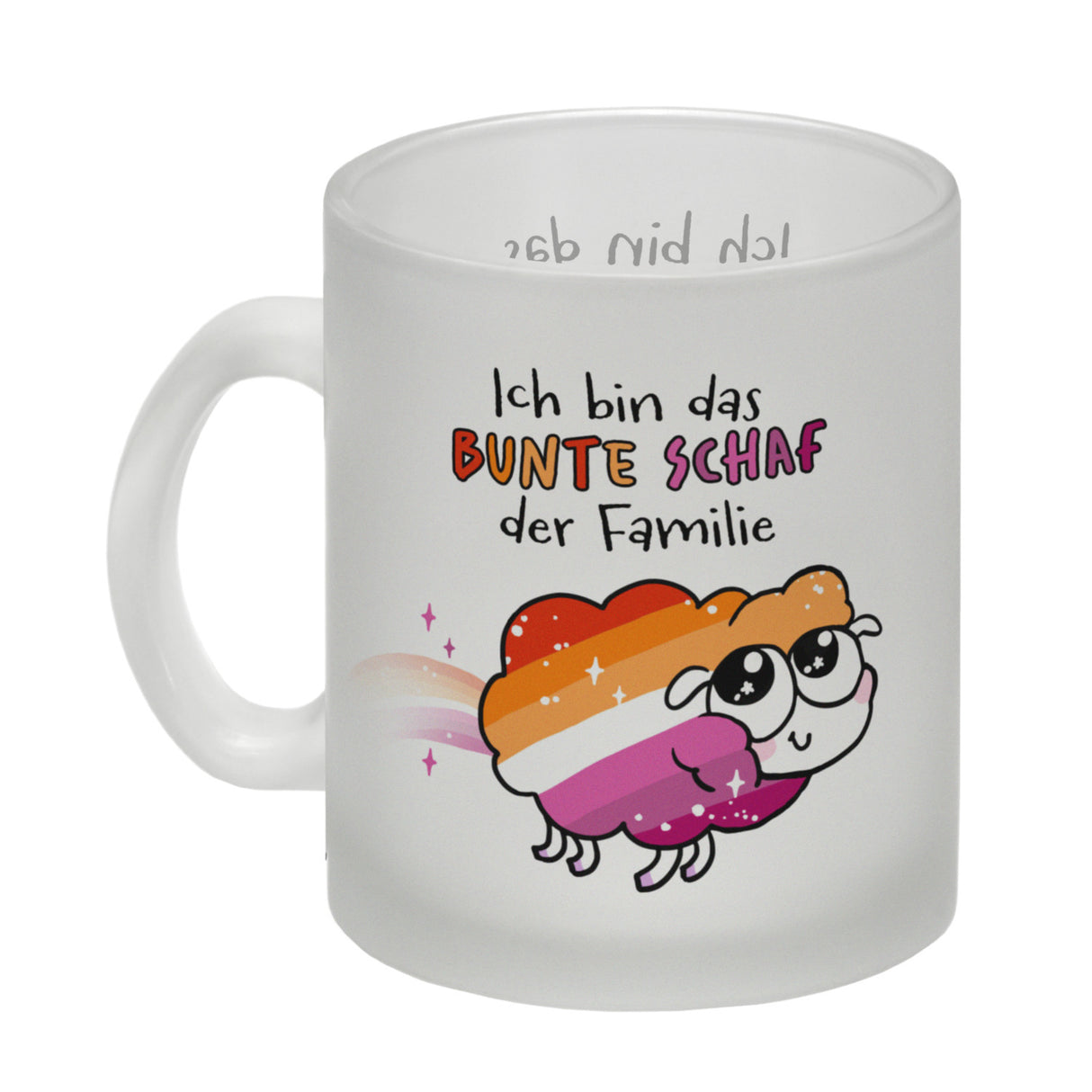 Das bunte Schaf der Familie in Pride-Farben Kaffeebecher mit Spruch