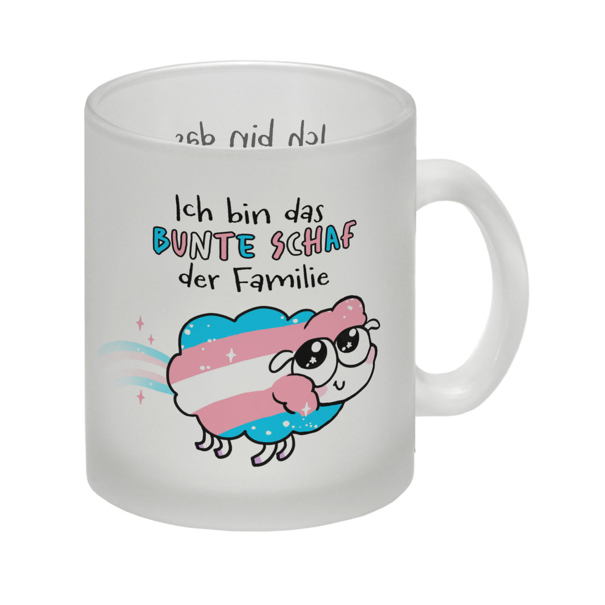 Das bunte Schaf der Familie in Pride-Farben Kaffeebecher mit Spruch