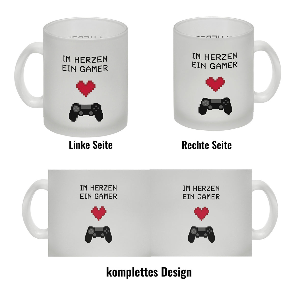Game Controller Kaffeebecher mit Spruch Im Herzen ein Gamer