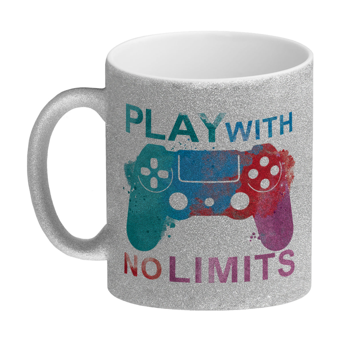 Game Controller Kaffeebecher mit Spruch Play with no limits