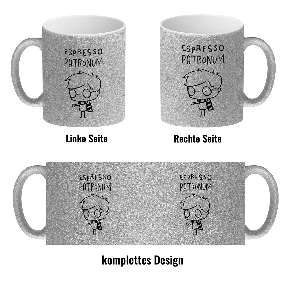 Zauberer mit Espresso Kaffeebecher mit Spruch Espresso Patronum