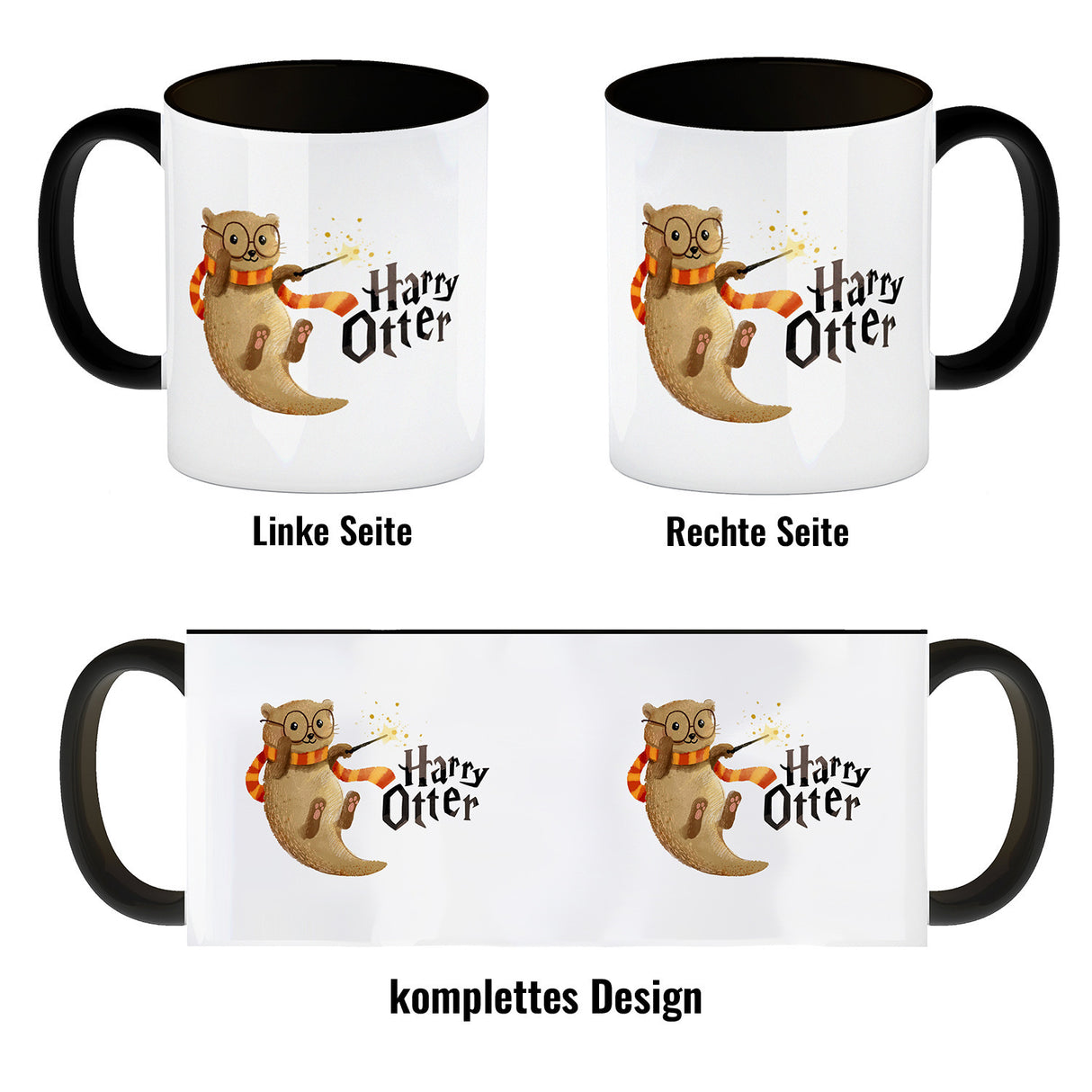 Harry Otter mit Zauberstab Kaffeebecher