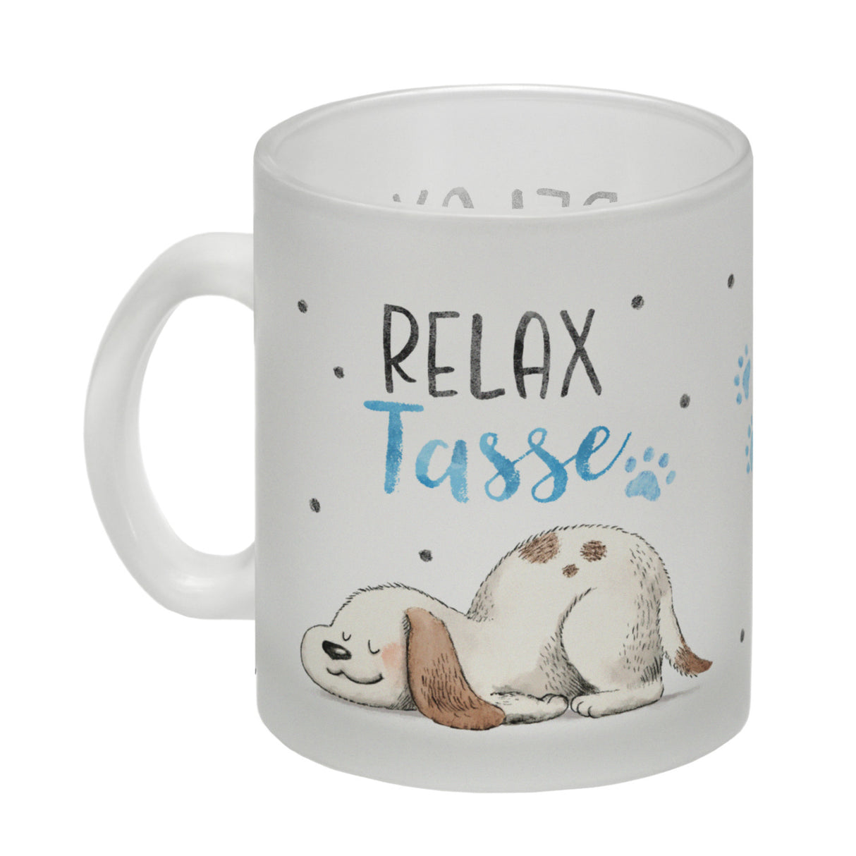 Relaxter Hund Kaffeebecher mit Spruch Relax Tasse