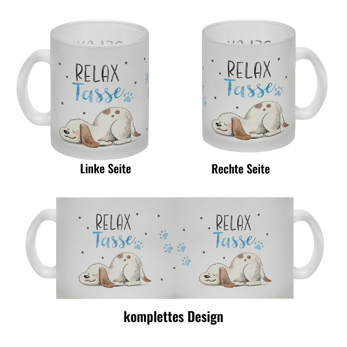 Relaxter Hund Kaffeebecher mit Spruch Relax Tasse