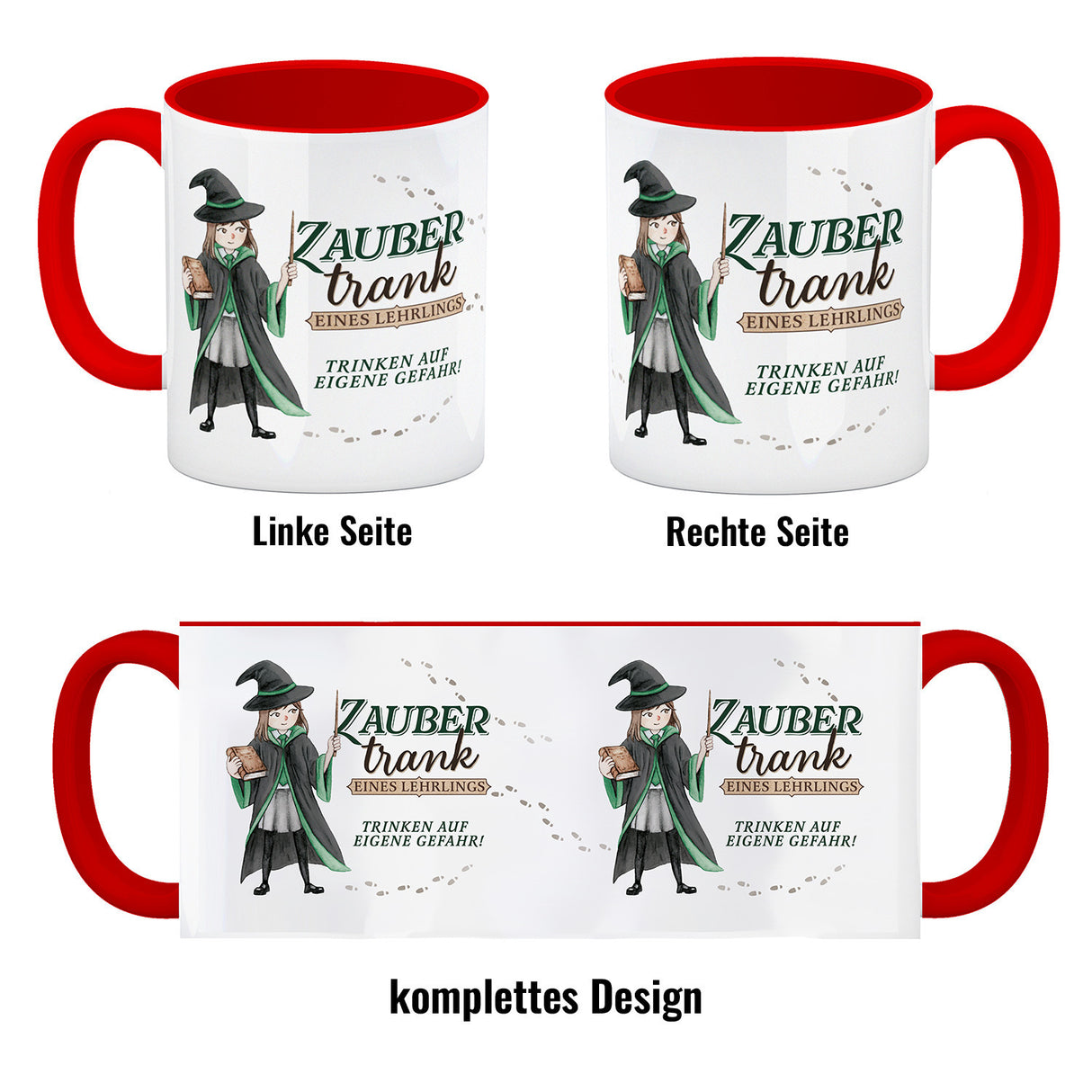 Zaubertrank Kaffeebecher mit Zauberschülerin