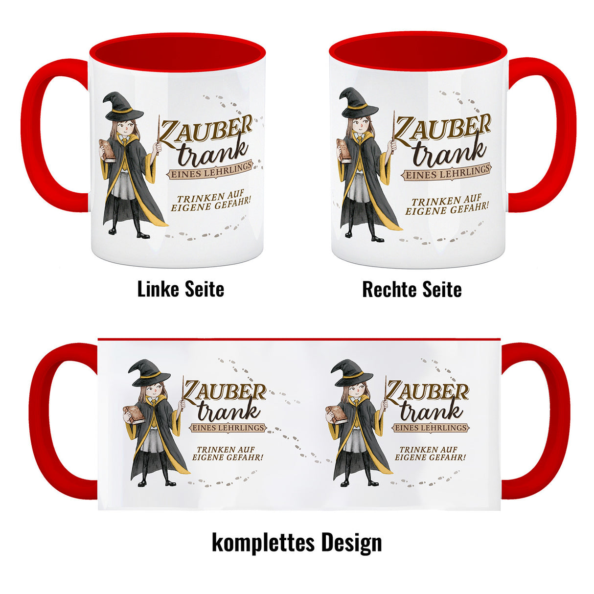 Zaubertrank Kaffeebecher mit Zauberschülerin