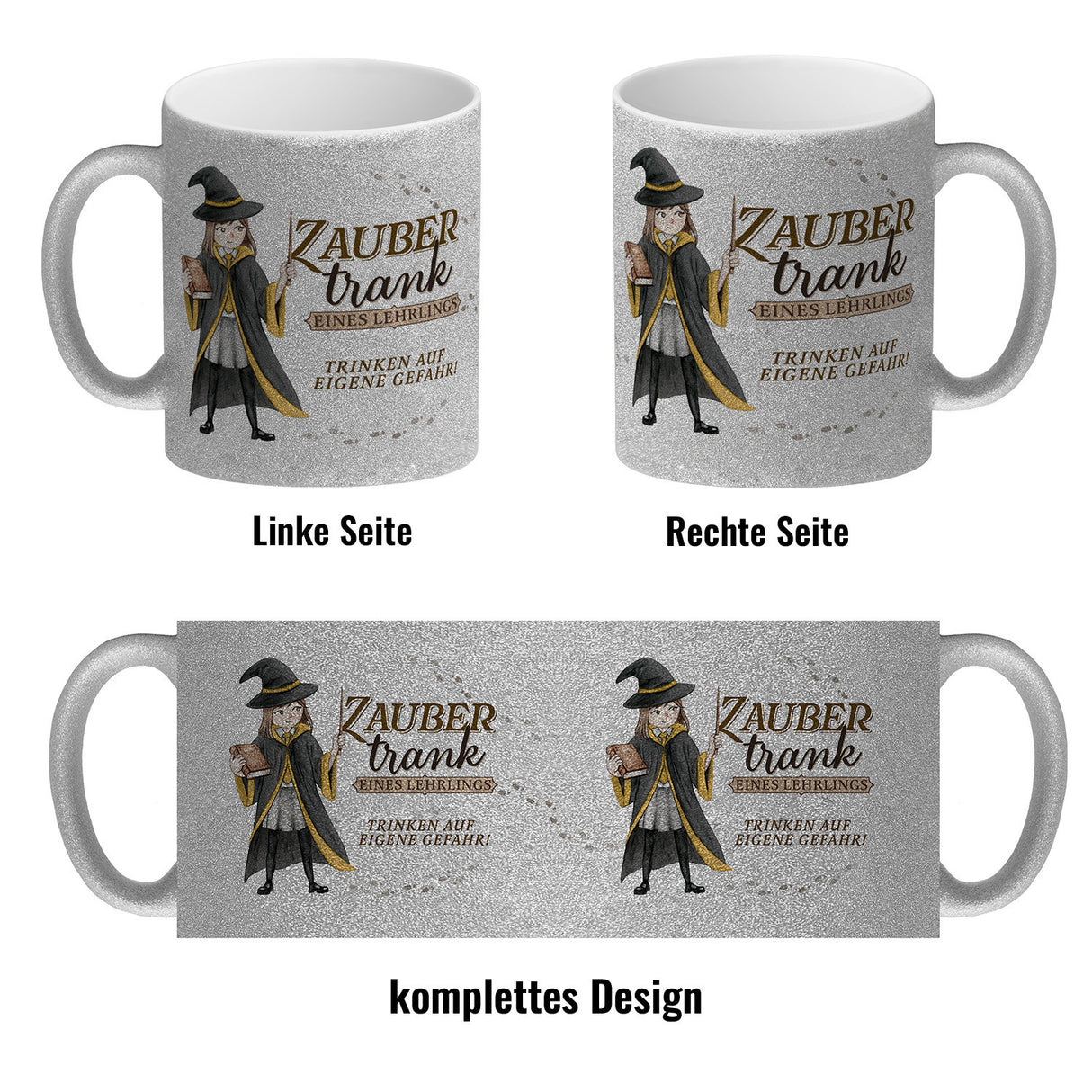 Zaubertrank Kaffeebecher mit Zauberschülerin