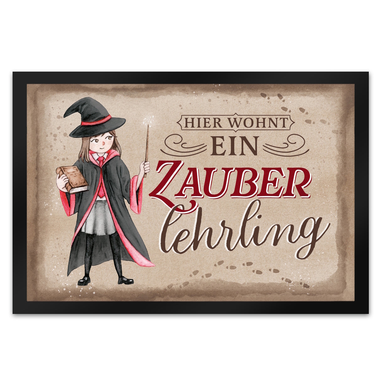 Zauberlehrling Fußmatte in 35x50 cm mit Zauberschülerin