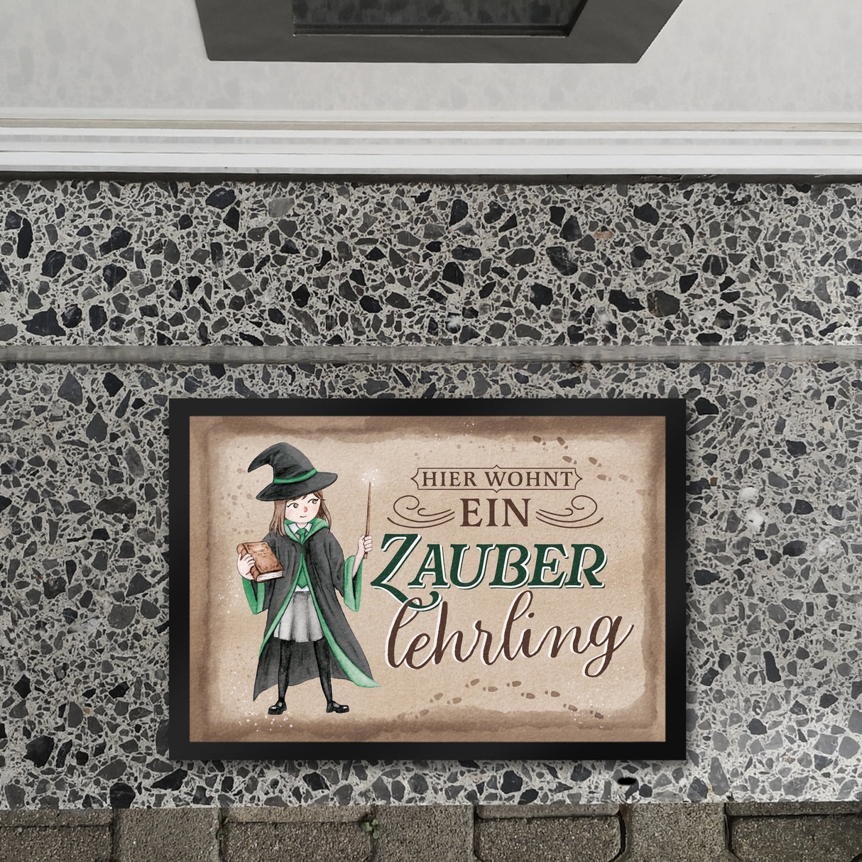 Zauberlehrling Fußmatte in 35x50 cm mit Zauberschülerin