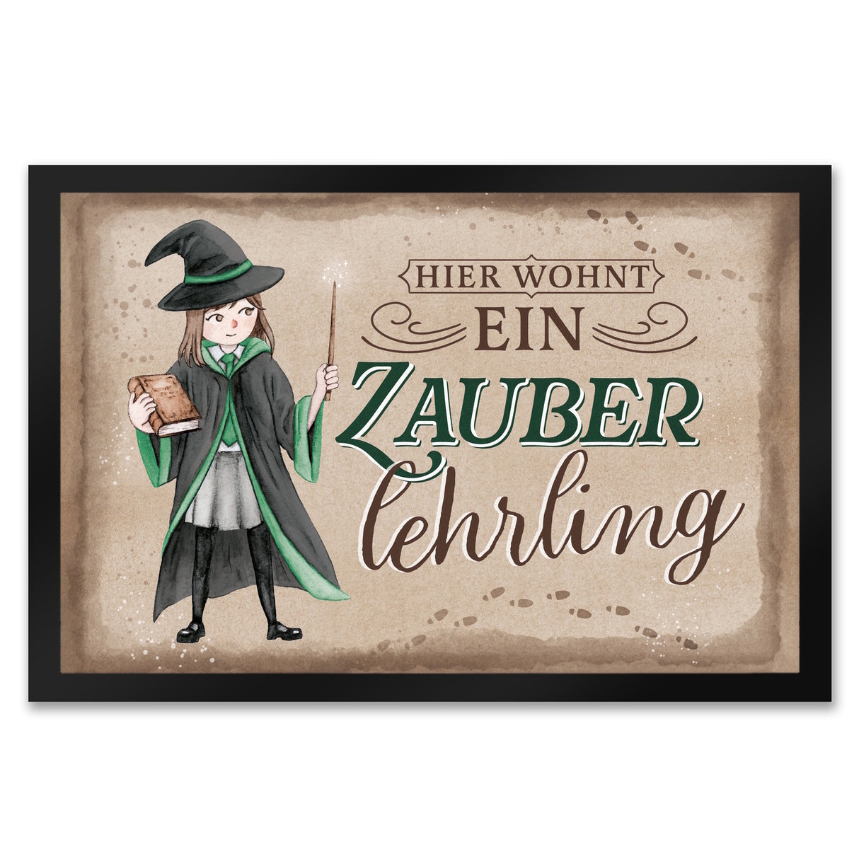 Zauberlehrling Fußmatte in 35x50 cm mit Zauberschülerin