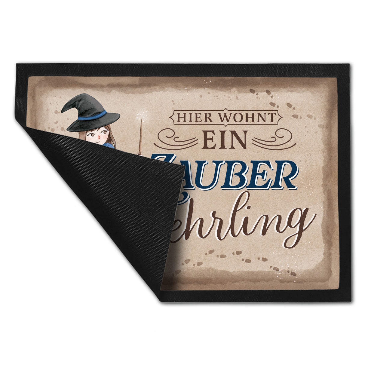 Zauberlehrling Fußmatte in 35x50 cm mit Zauberschülerin