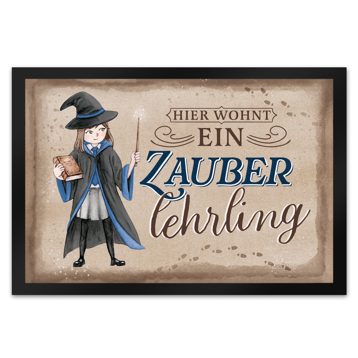 Zauberlehrling Fußmatte in 35x50 cm mit Zauberschülerin