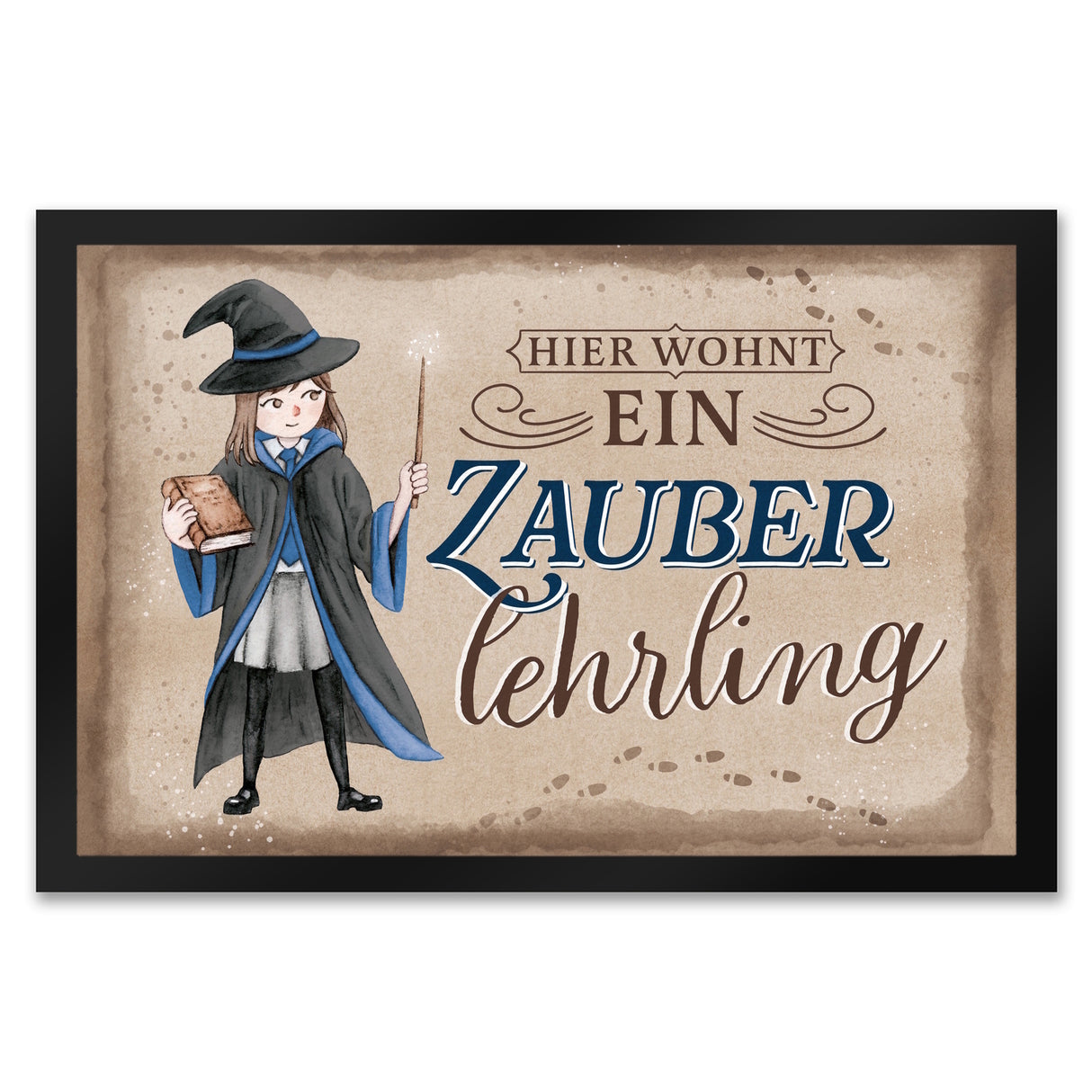 Zauberlehrling Fußmatte in 35x50 cm mit Zauberschülerin
