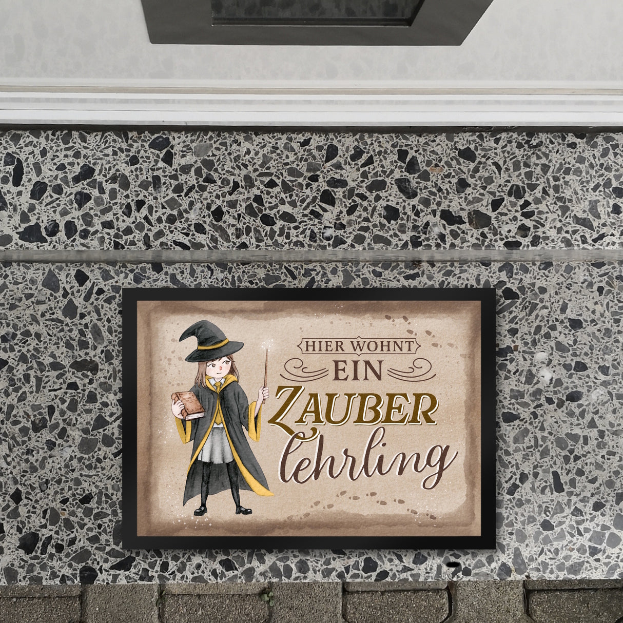 Zauberlehrling Fußmatte in 35x50 cm mit Zauberschülerin