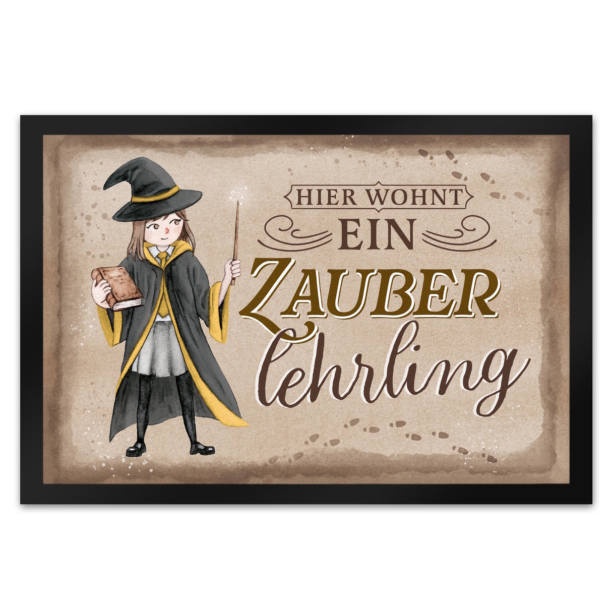 Zauberlehrling Fußmatte in 35x50 cm mit Zauberschülerin