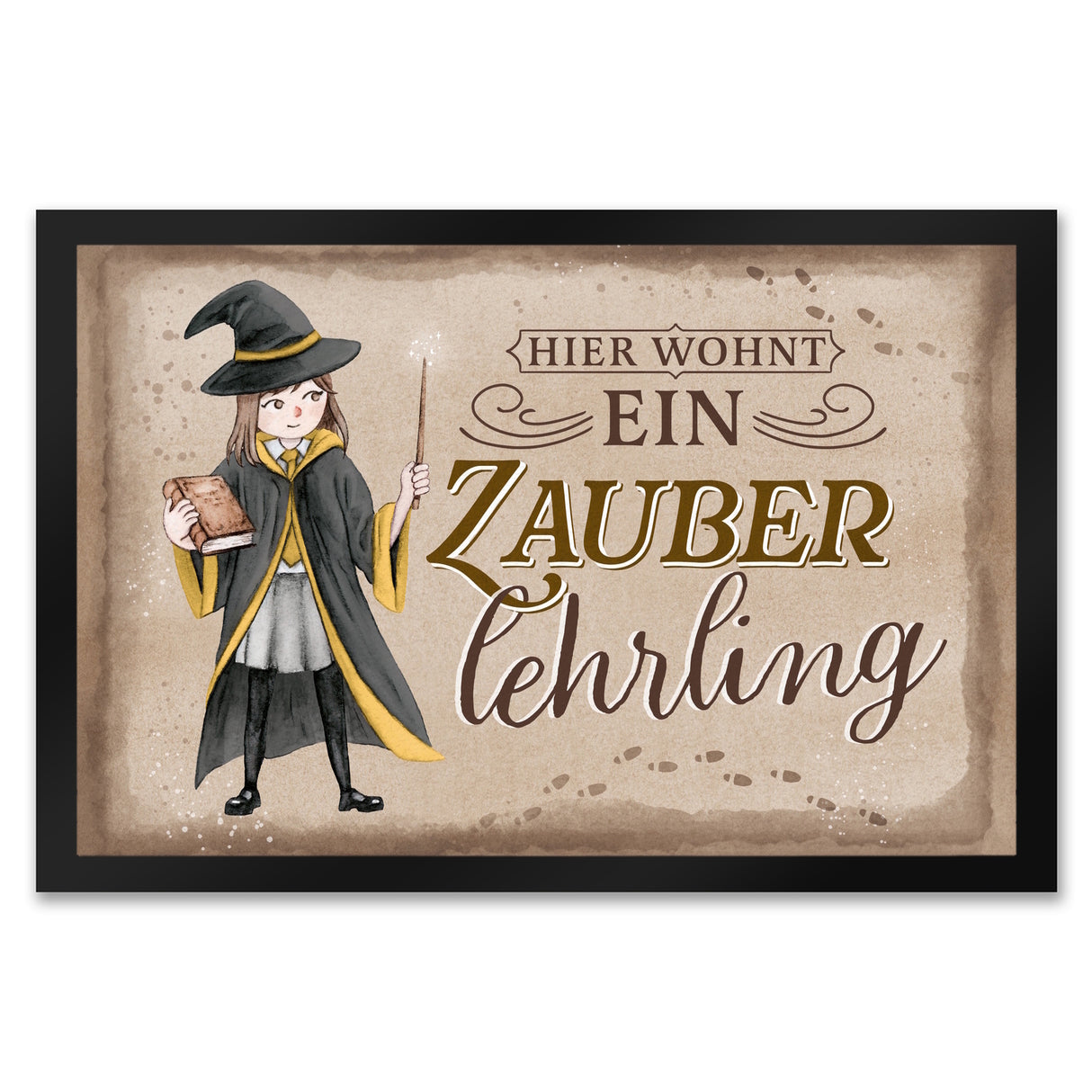 Zauberlehrling Fußmatte in 35x50 cm mit Zauberschülerin