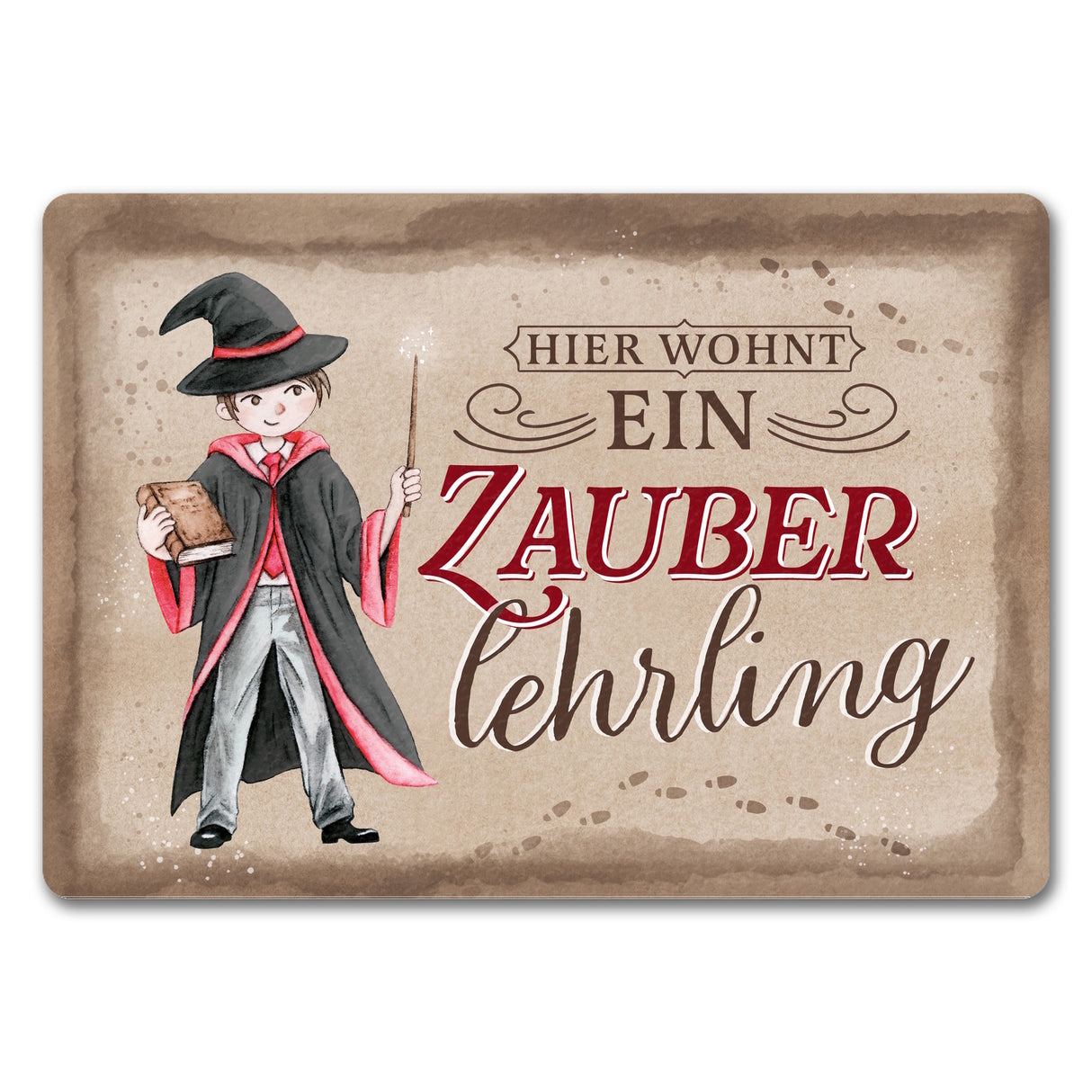 Zauberlehrling Fußmatte in 35x50 cm mit Zauberschüler