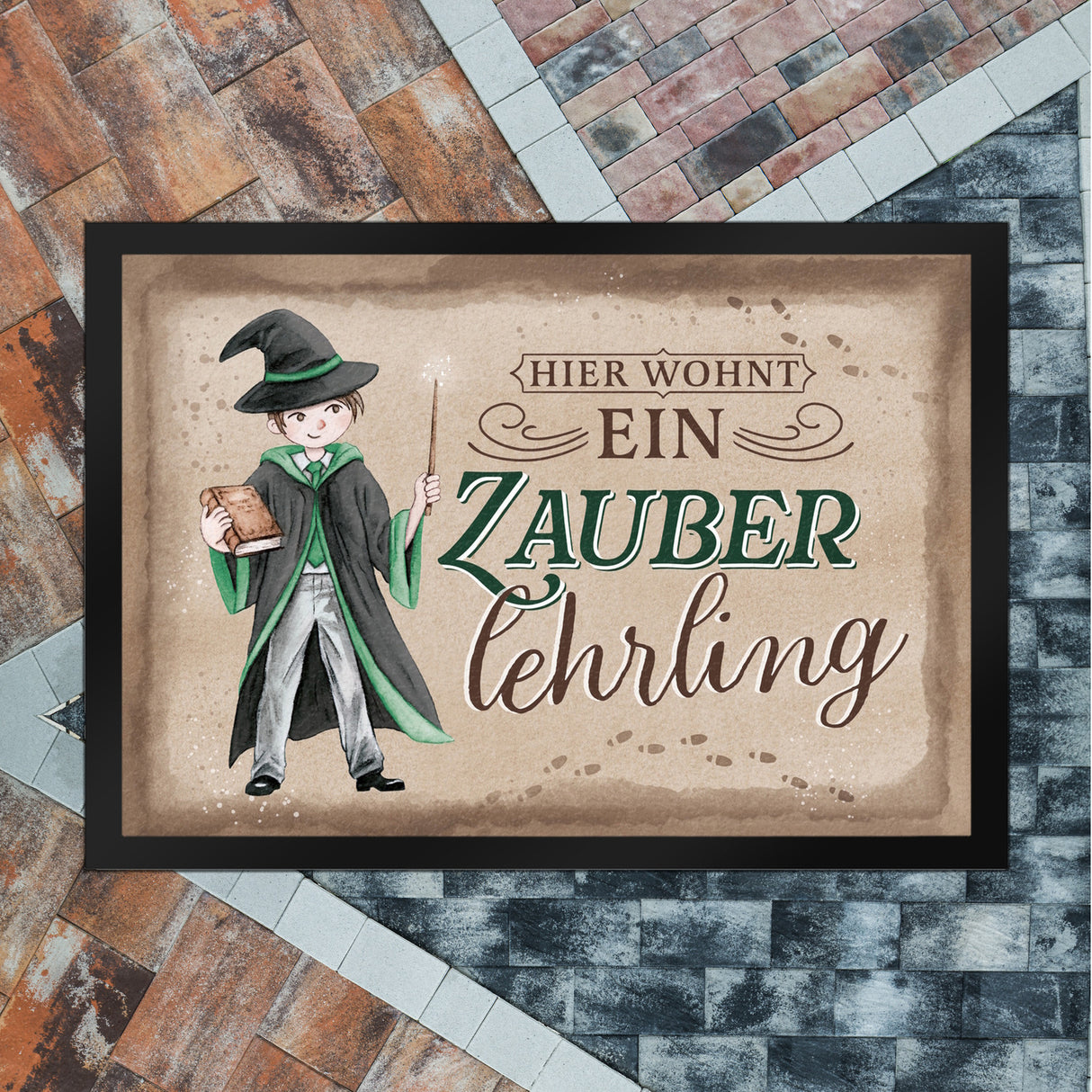Zauberlehrling Fußmatte in 35x50 cm mit Zauberschüler
