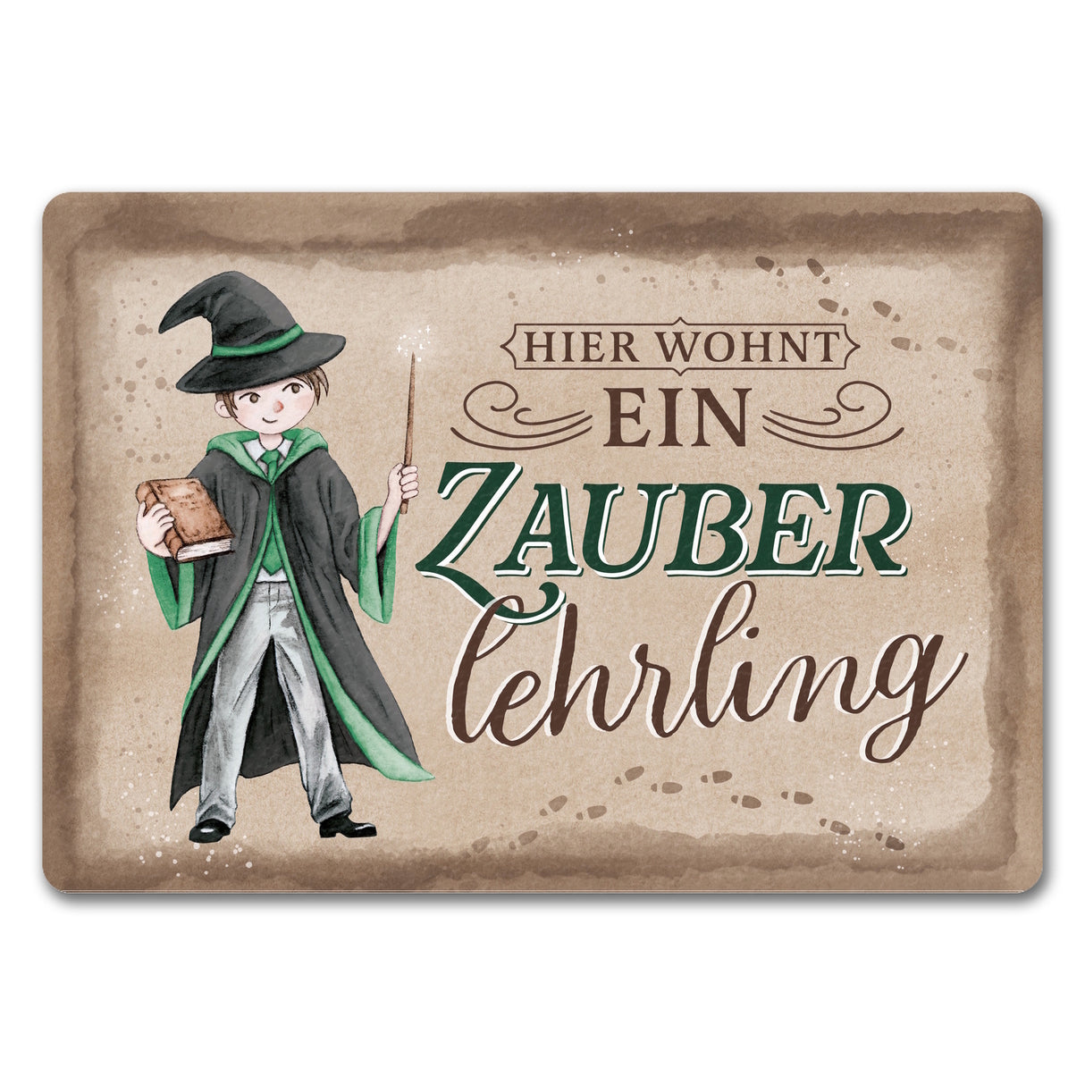 Zauberlehrling Fußmatte in 35x50 cm mit Zauberschüler
