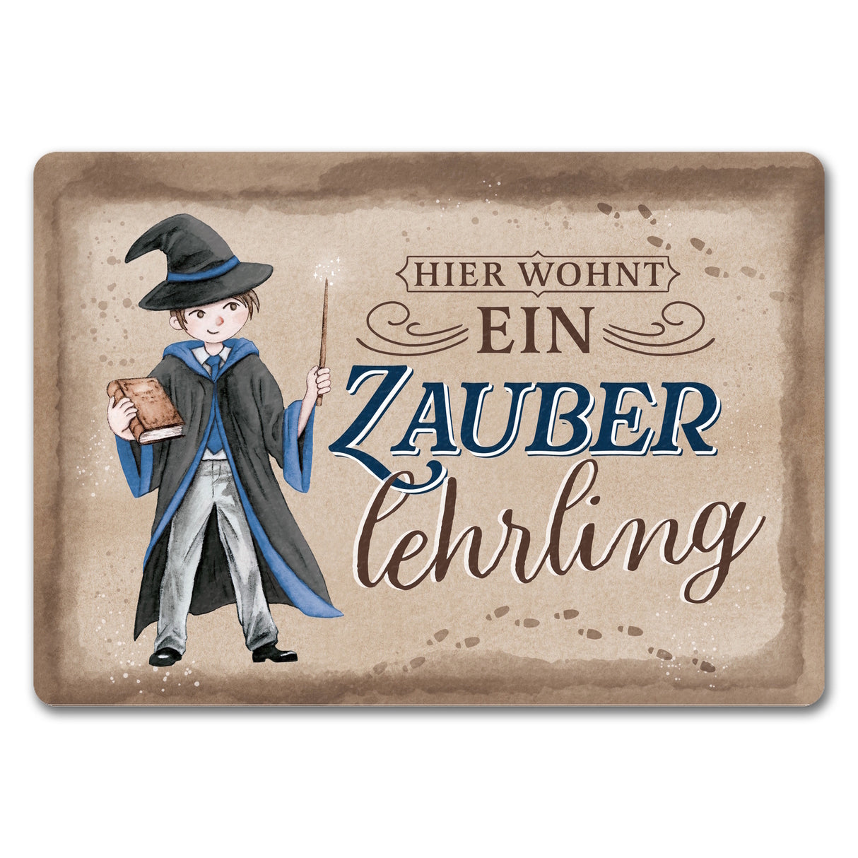 Zauberlehrling Fußmatte in 35x50 cm mit Zauberschüler