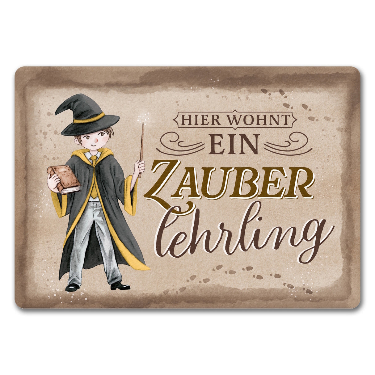 Zauberlehrling Fußmatte in 35x50 cm mit Zauberschüler