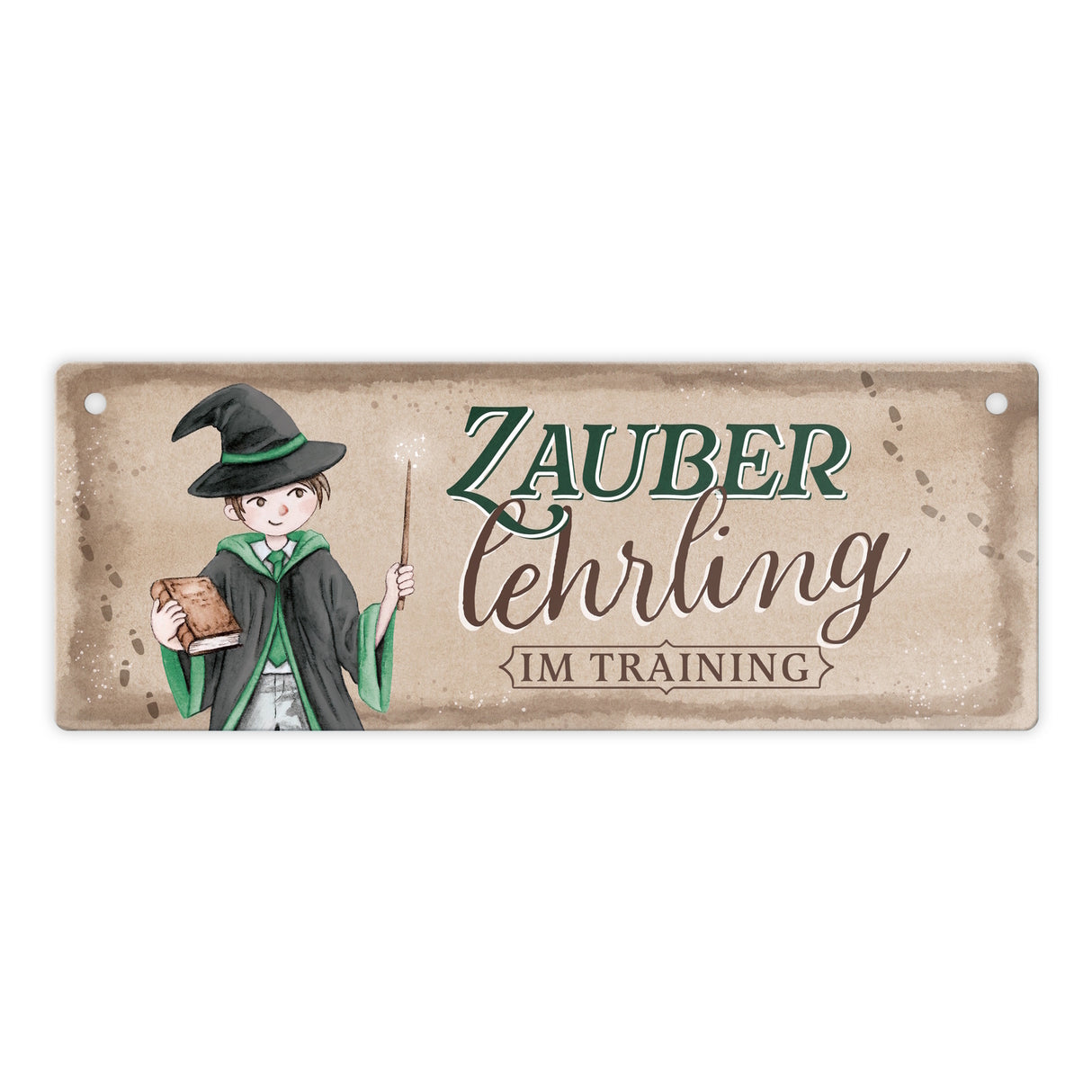 Zauberlehrling im Training Metallschild mit Zauberschüler