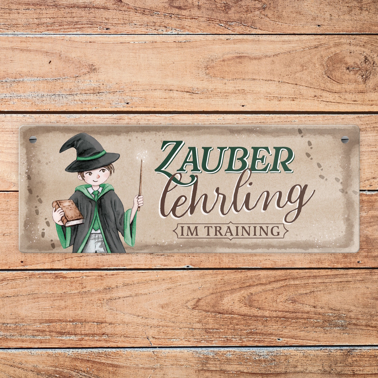 Zauberlehrling im Training Metallschild mit Zauberschüler