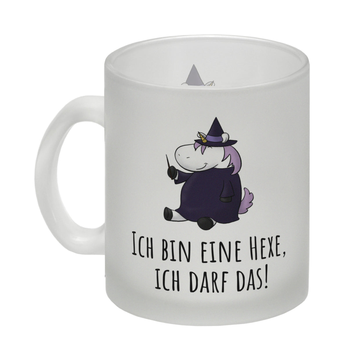 Einhorn-Hexe Kaffeebecher mit Spruch Ich bin eine Hexe ich darf das