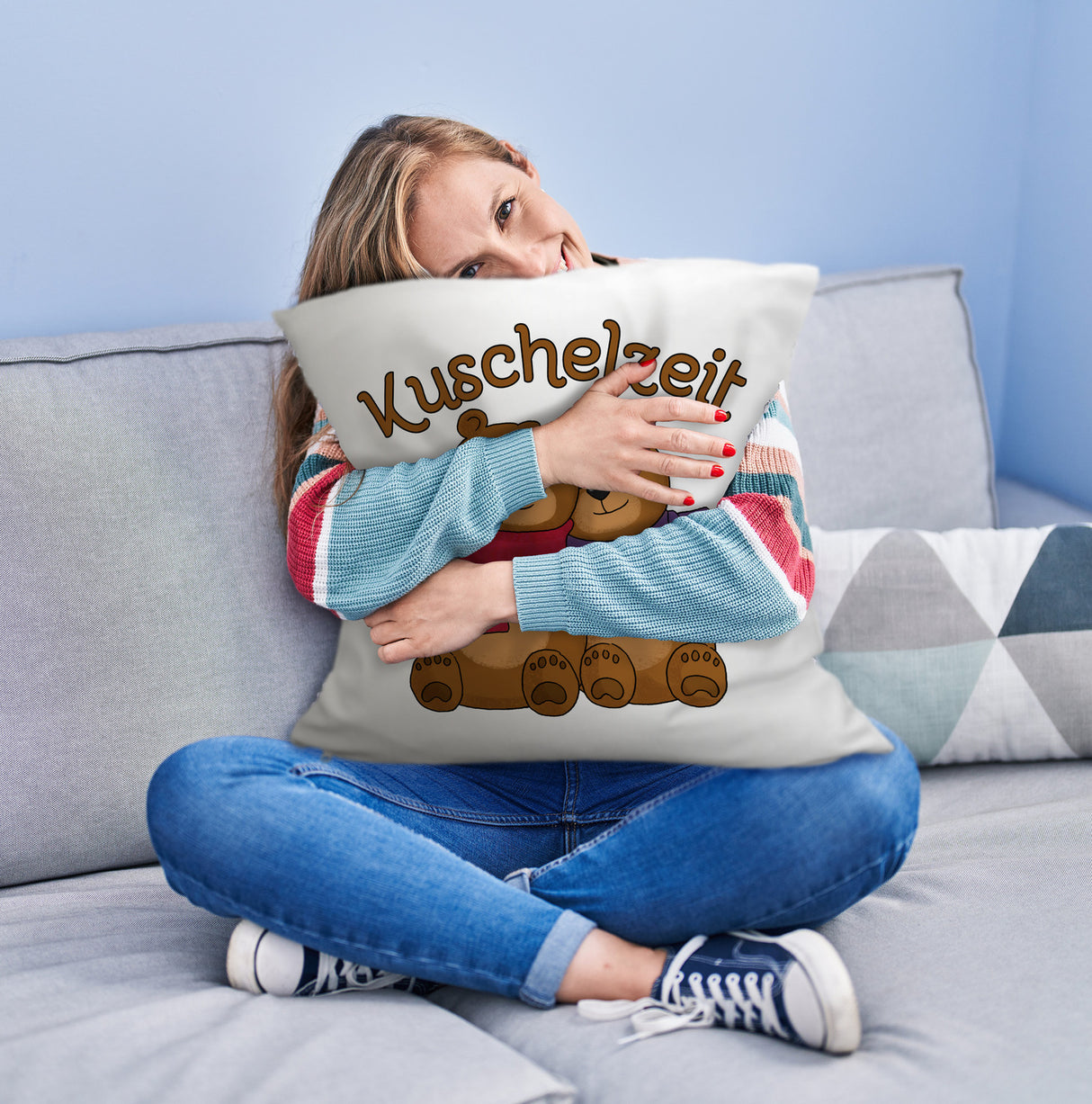Kuschelzeit Kissen mit niedlichem Bärenpärchen