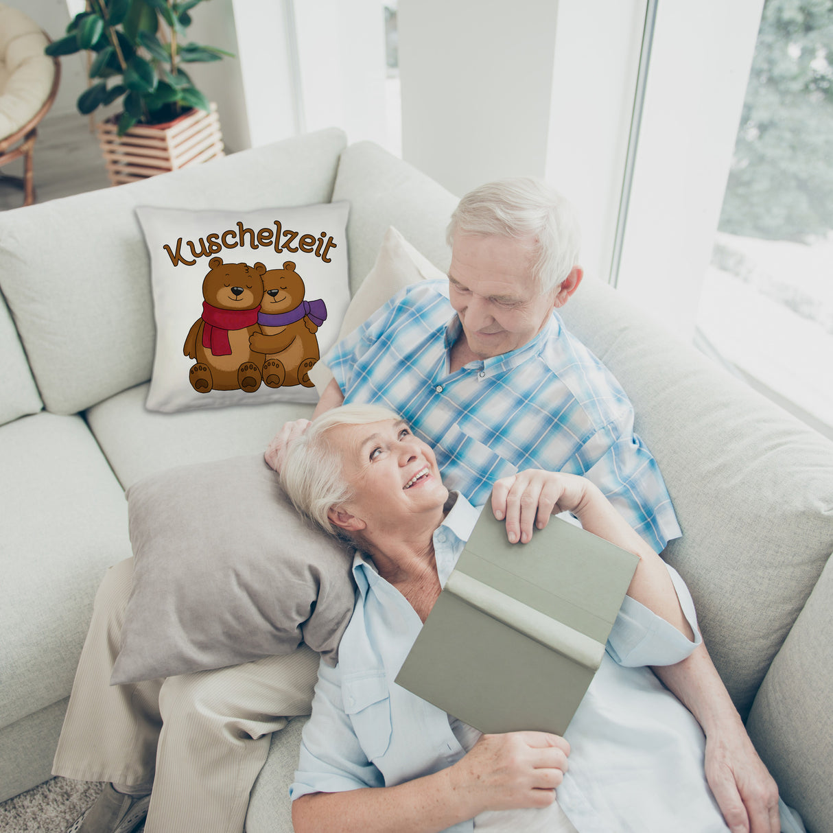 Kuschelzeit Kissen mit niedlichem Bärenpärchen