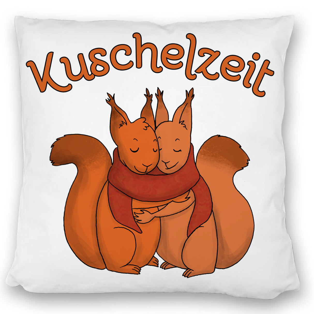 Kuschelzeit Kissen mit niedlichem Eichhörnchenpärchen