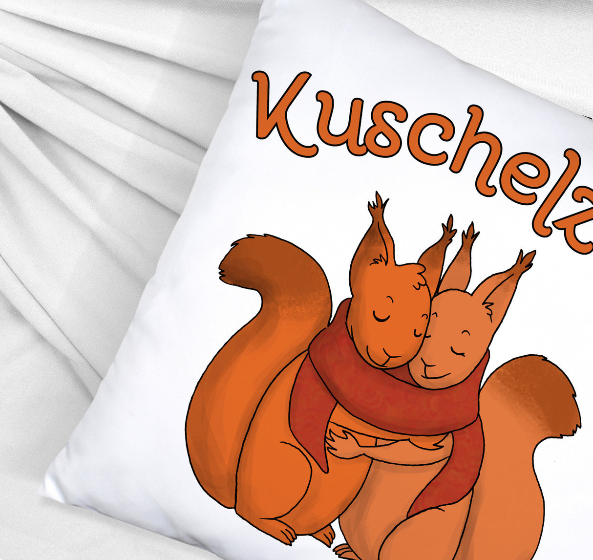 Kuschelzeit Kissen mit niedlichem Eichhörnchenpärchen