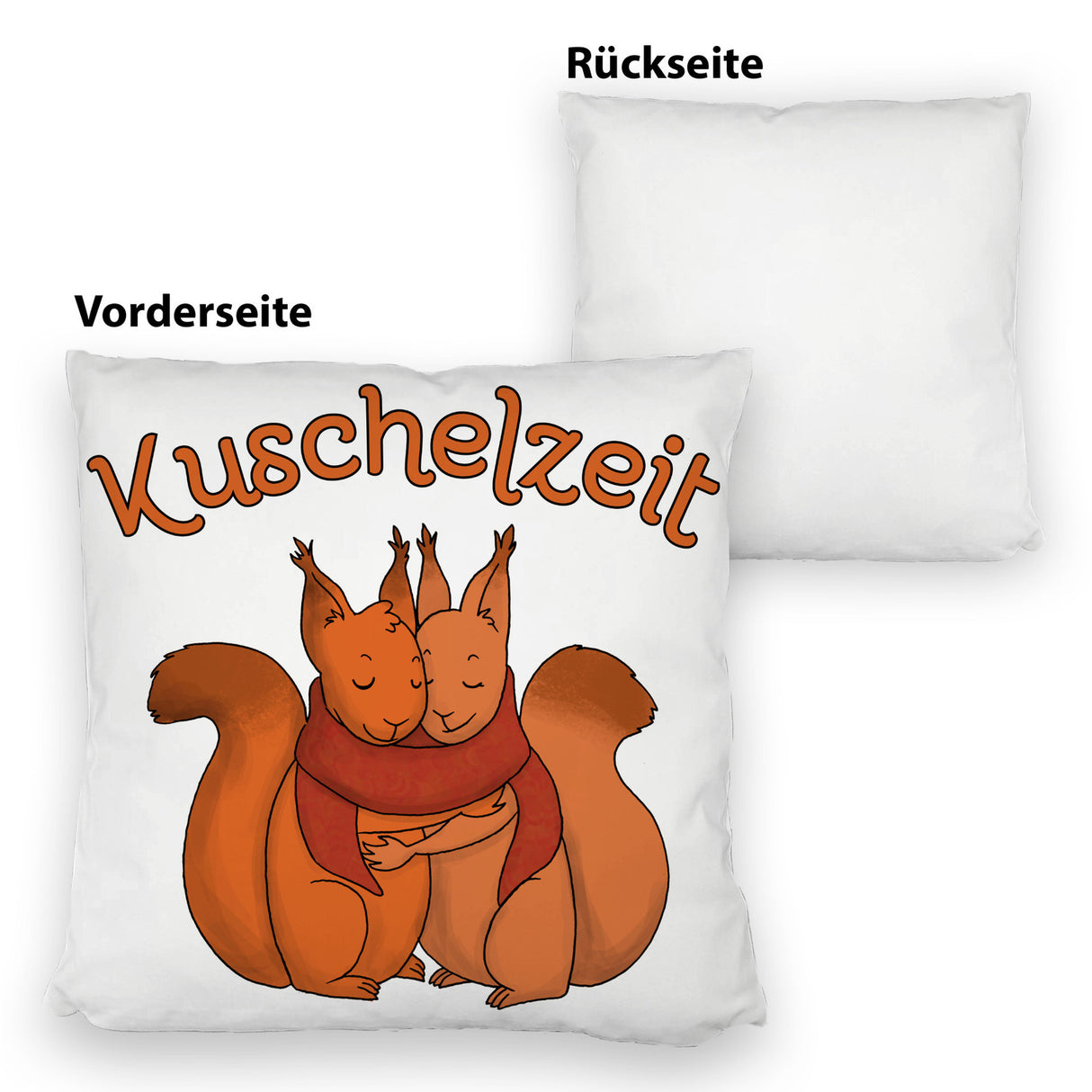 Kuschelzeit Kissen mit niedlichem Eichhörnchenpärchen