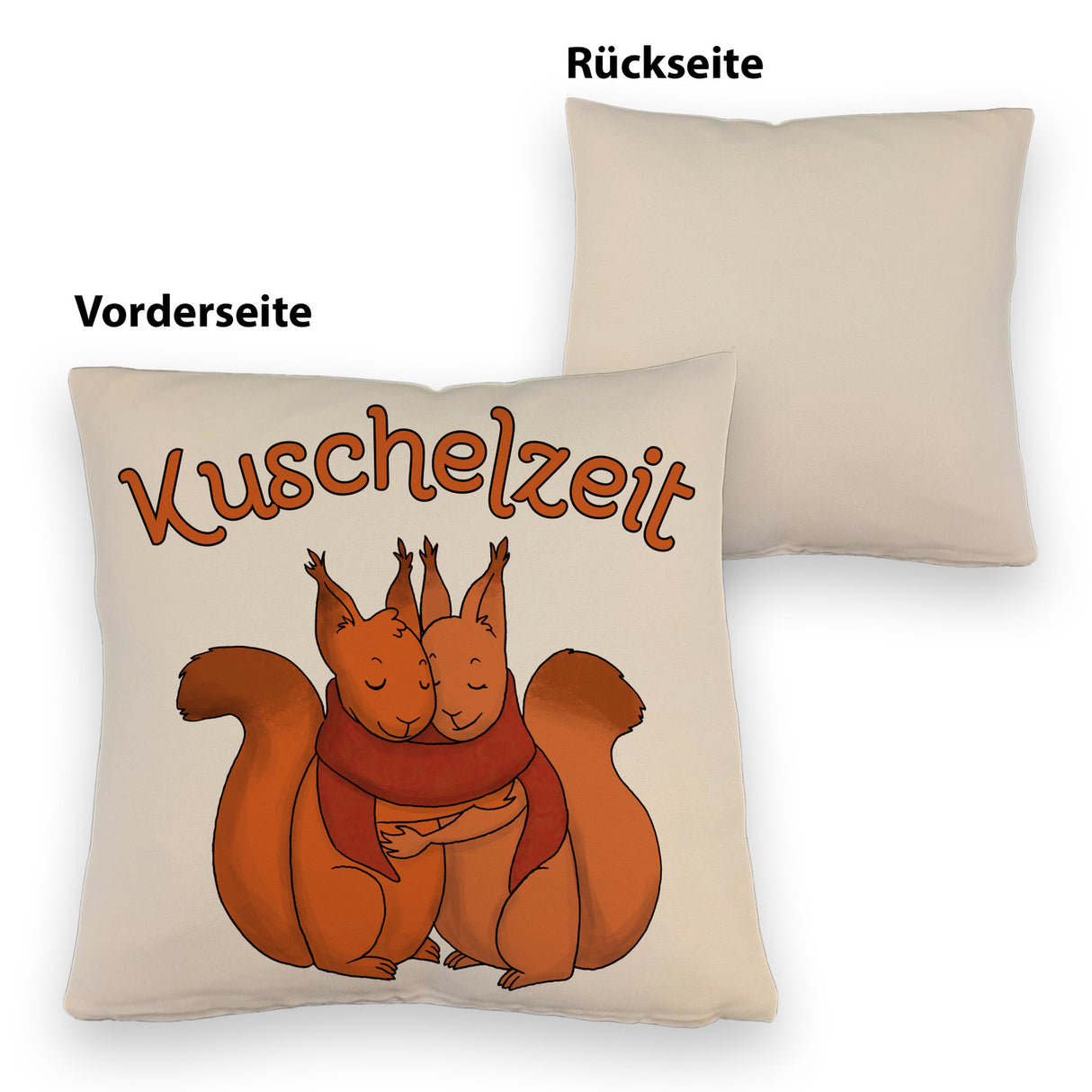 Kuschelzeit Kissen mit niedlichem Eichhörnchenpärchen