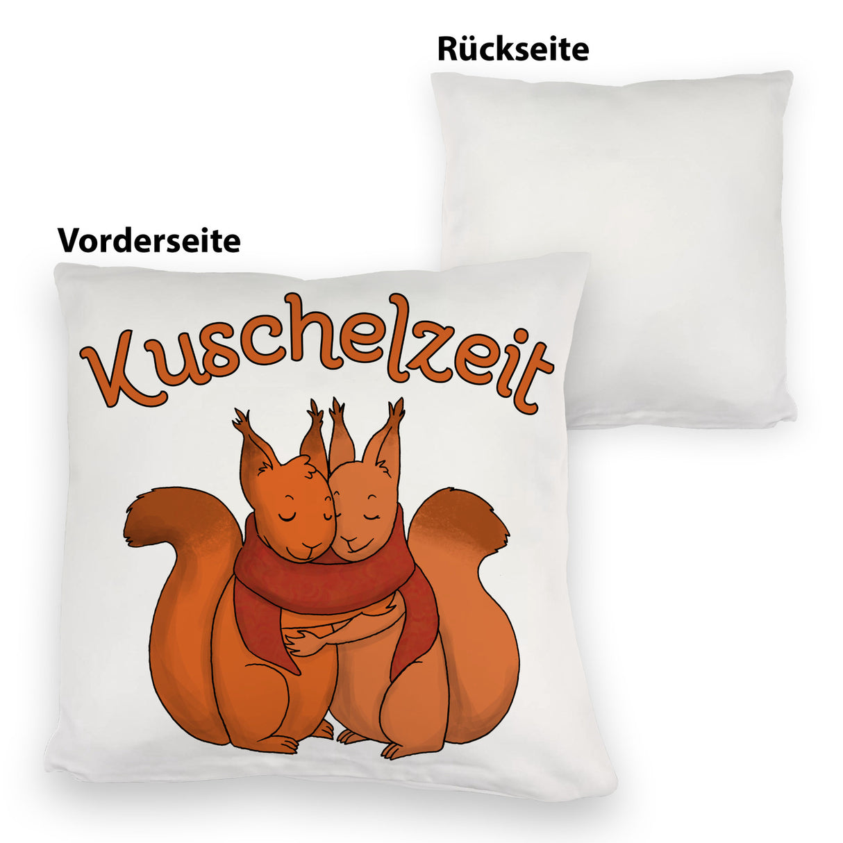 Kuschelzeit Kissen mit niedlichem Eichhörnchenpärchen