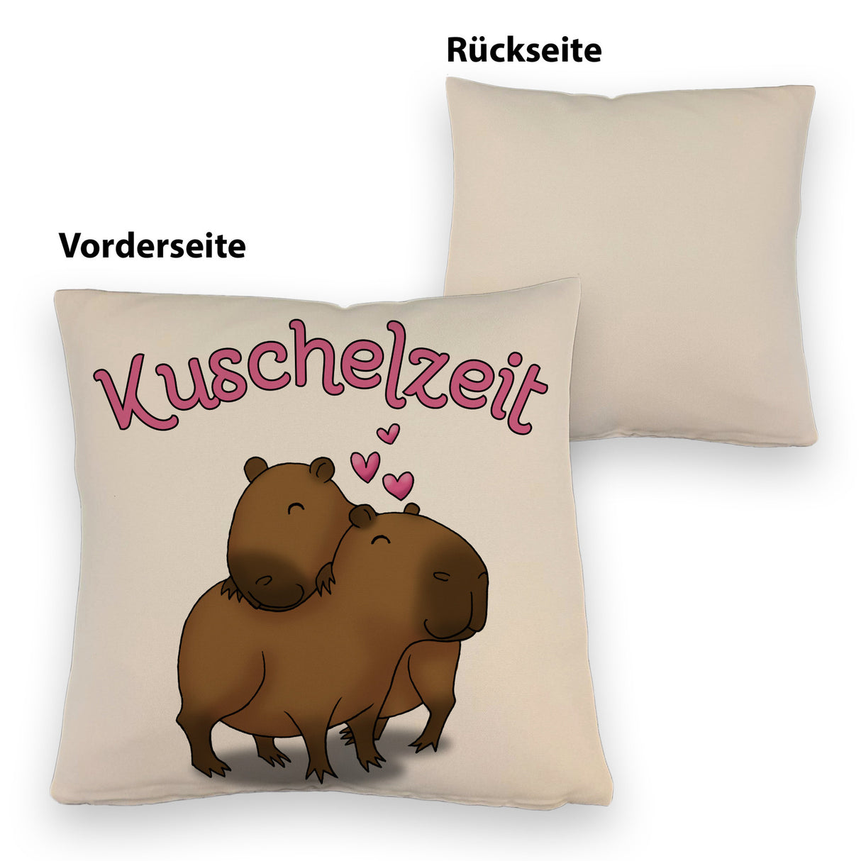 Kuschelzeit Kissen mit niedlichem Capybarapärchen