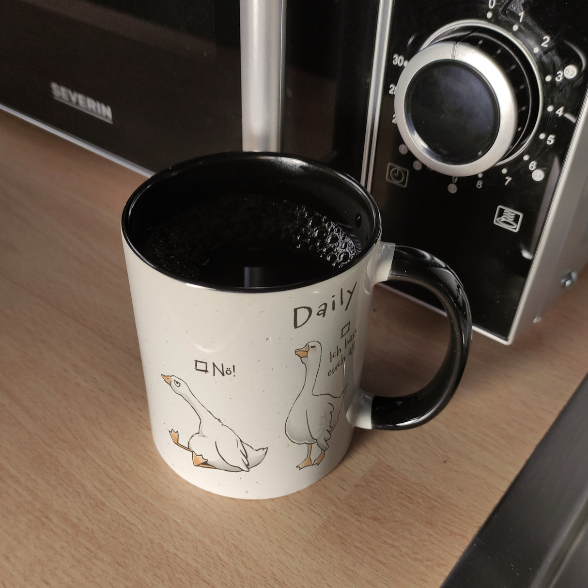 Gilbert die Gans Kaffeebecher mit Spruch Daily Mood