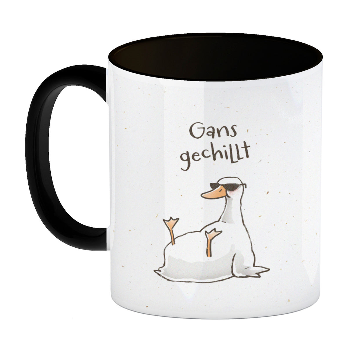 Gilbert die Gans Kaffeebecher mit Spruch Gans gechillt