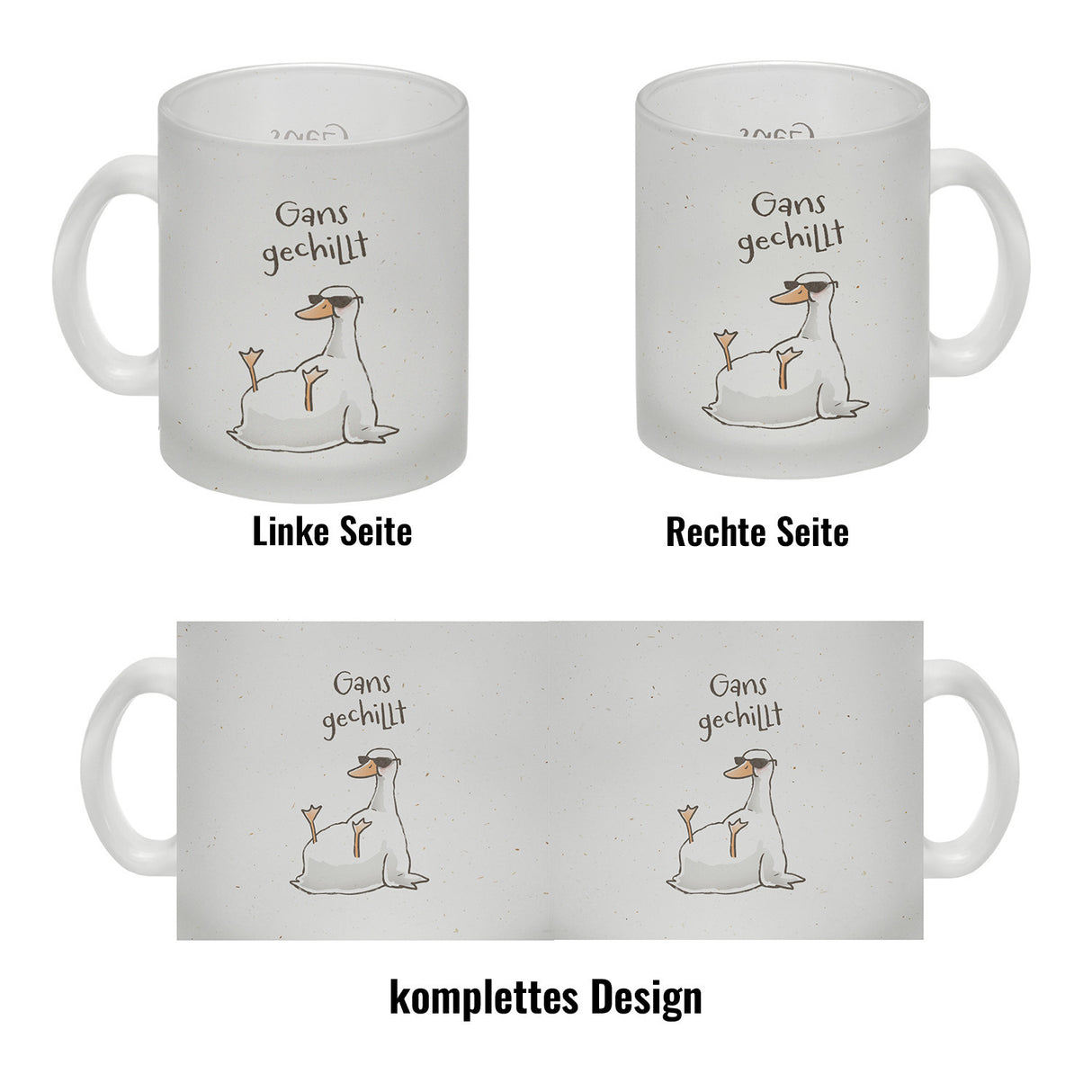 Gilbert die Gans Kaffeebecher mit Spruch Gans gechillt