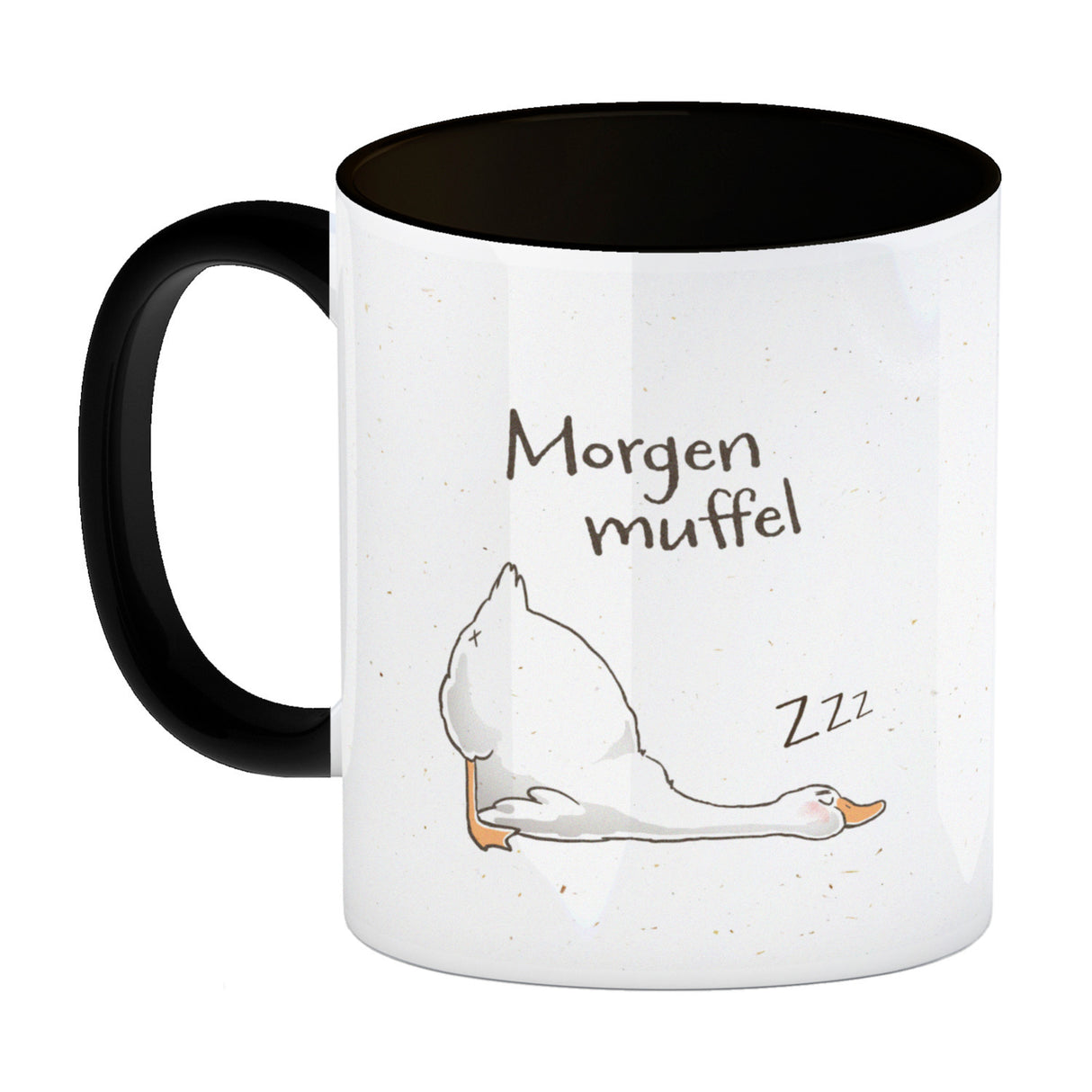 Gilbert die Gans Kaffeebecher mit Spruch Morgenmuffel