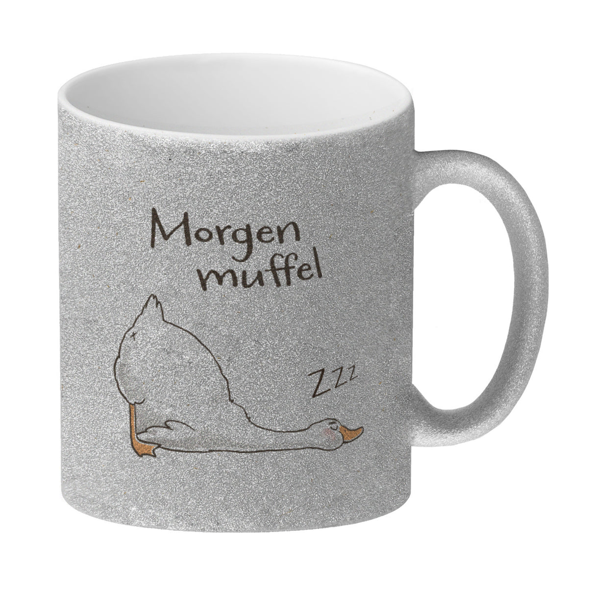 Gilbert die Gans Kaffeebecher mit Spruch Morgenmuffel