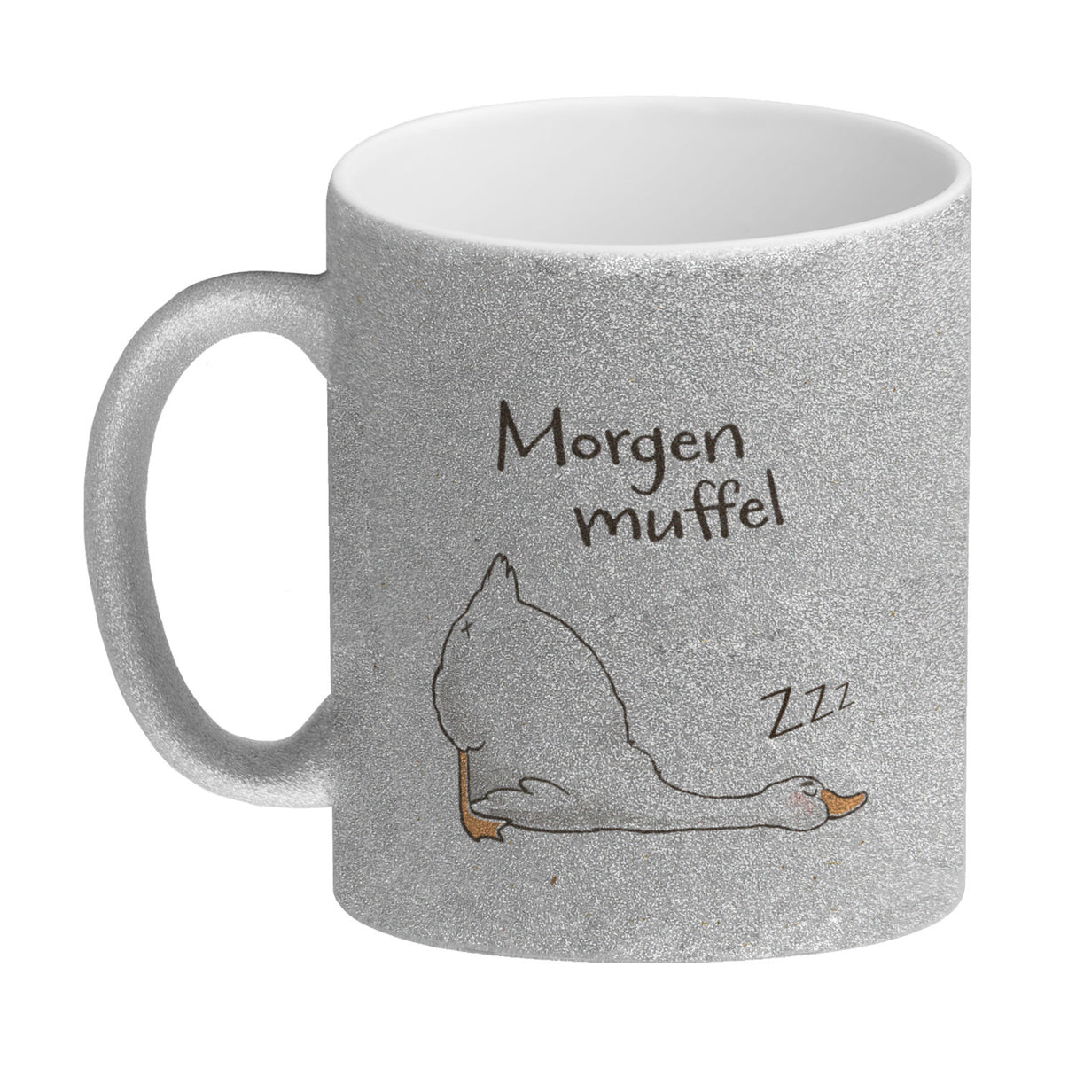 Gilbert die Gans Kaffeebecher mit Spruch Morgenmuffel
